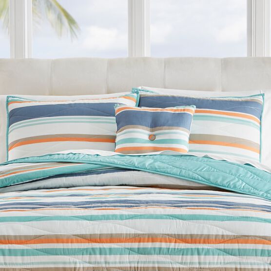 Coastal Stripe 16"Sq. Pillow, AQUA MULTI STRIPE, hi-res image number null