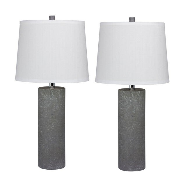Grey Resin 26 inches Table Lamp, Set 2, GREY, hi-res image number null