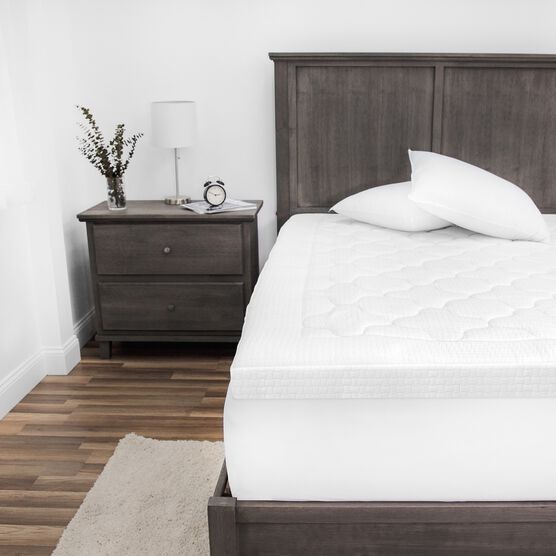 SensorPEDIC Euro Majestic 3-Inch Quilted Memory Foam Mattress Topper, , on-hover image number null