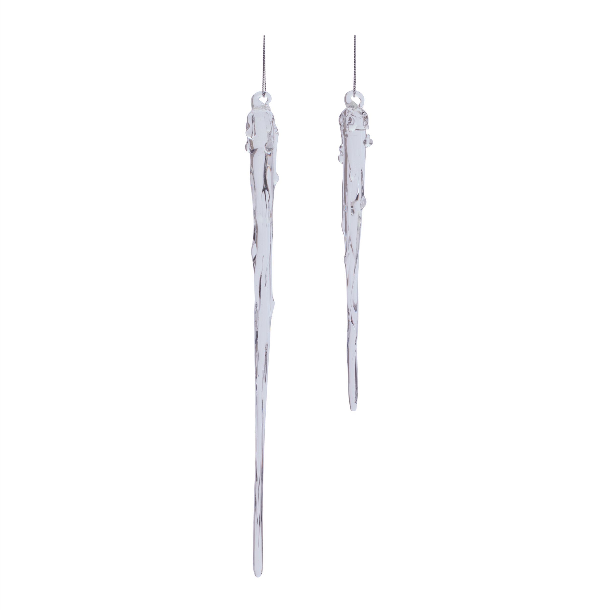 Glass Dripping Icicle Ornament (Set of 6)