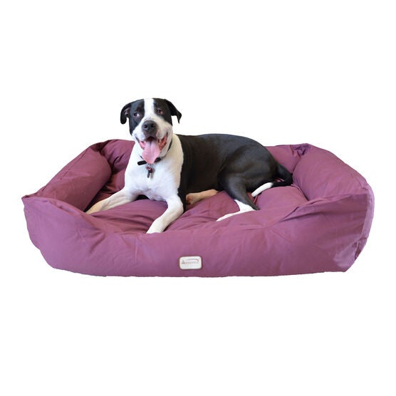 Bolstered Pet Dog Bed, Burgundy, Large Brylane Home