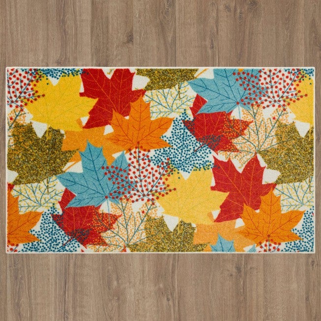 Multi-Color Leaves Kitchen Rug, , alternate image number null