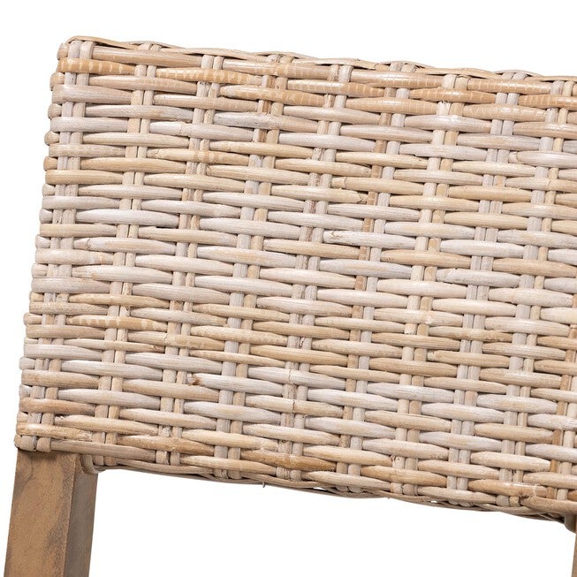Barossa Bohemian Grey Kubu Rattan And Mahogany Wood Dining Chair, , alternate image number null