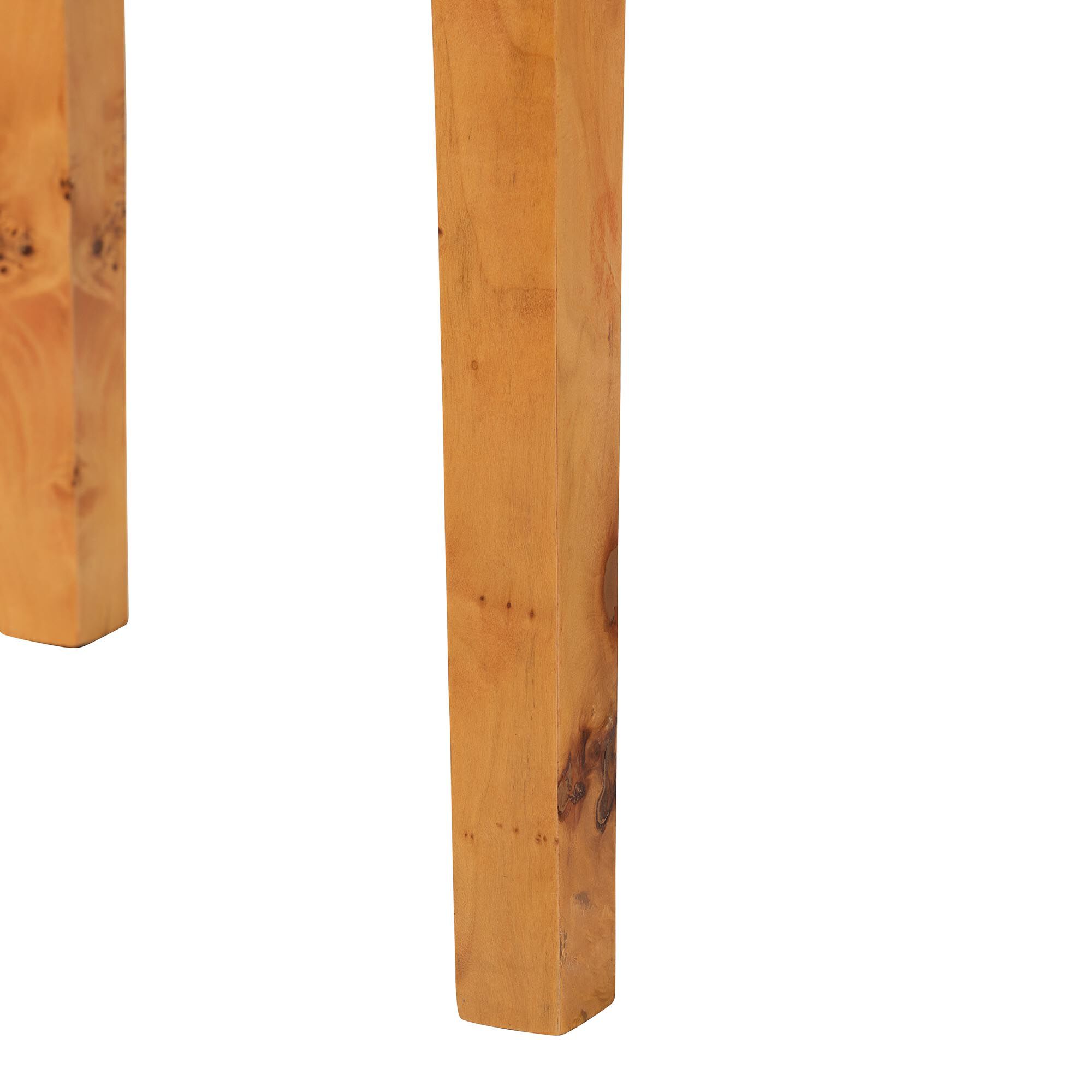 Jihan Modern and Contemporary Natural Real Burl Wood Half-Moon Console Table, LIGHT MAPPA BURL, alternate image number 6