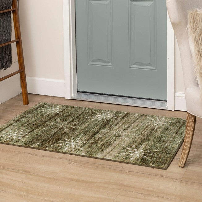 Barnwood Snowflakes Driftwood Kitchen Rug, , alternate image number null