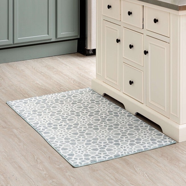 Mosaic Tile Grey Kitchen Rug, , alternate image number null