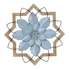 Metal Blue Flower and Wood Frame, BLUE, hi-res image number null