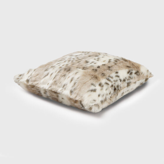 SNOW LEOPARD FAUX FUR PILLOW 20X20, , on-hover image number null