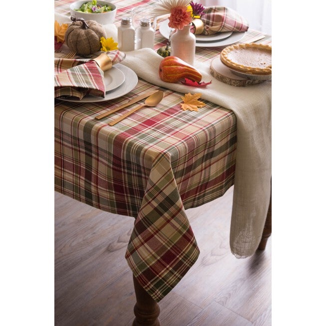Give Thanks Plaid Tablecloth 70 Round, , alternate image number 3