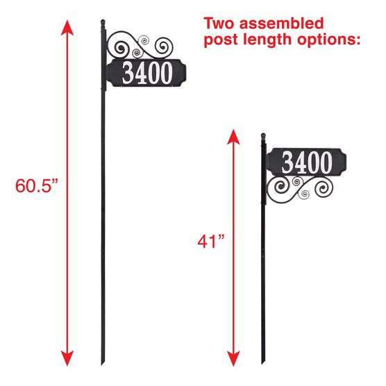 Nite Bright Scroll Reflective Address Post Sign, , on-hover image number null