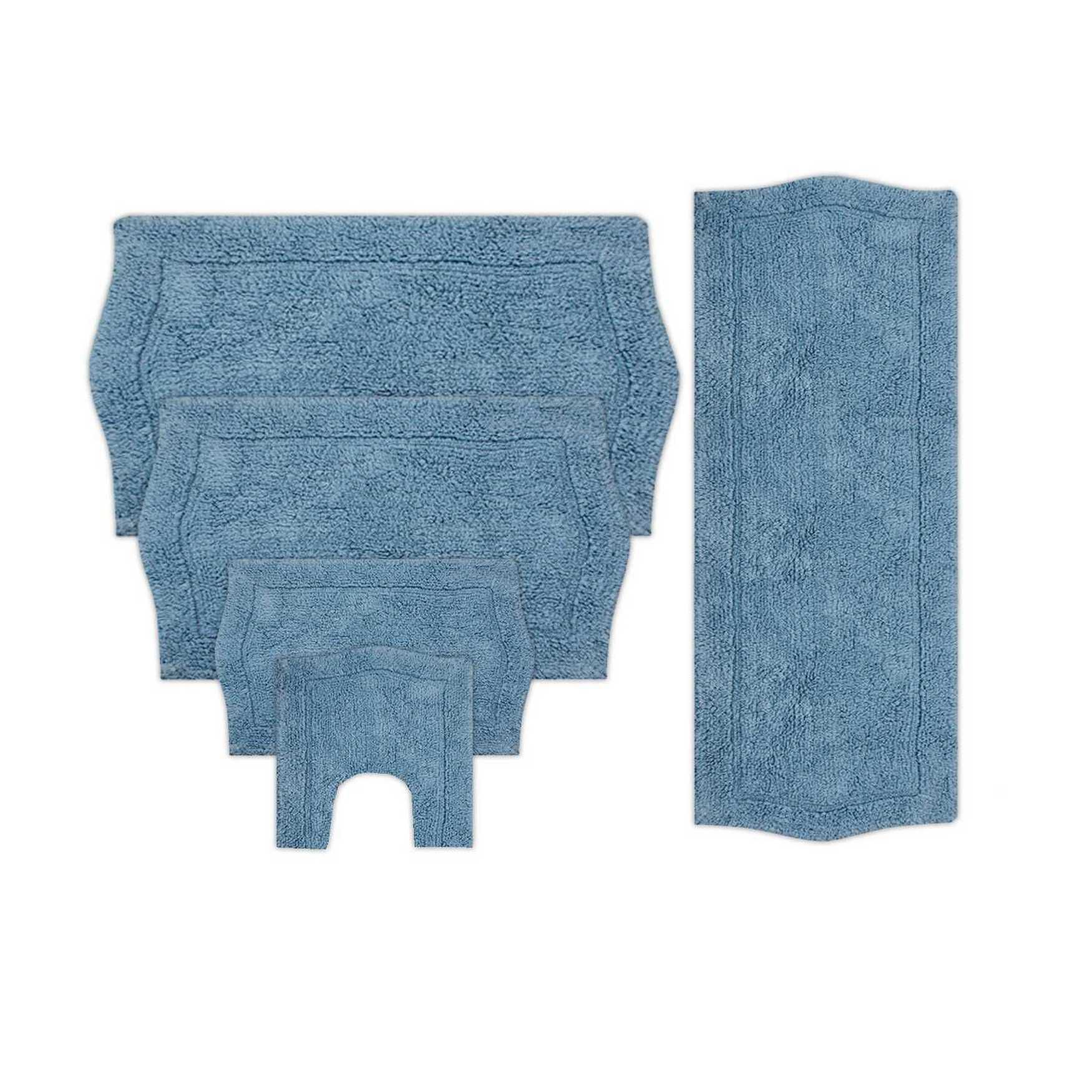 Waterford 5 Piece Set Bath Rug Collection, BLUE, hi-res image number 0