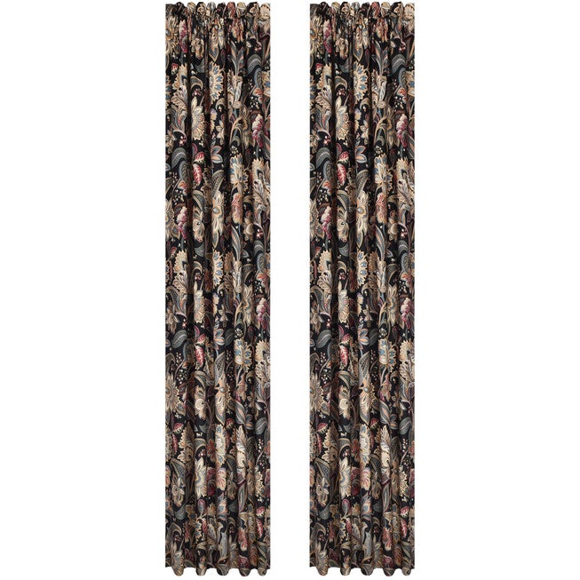 Calabria 84 Inch Window Panel Pair, BLACK, alternate image number null