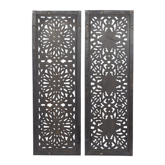 Set Of 2 Brown Wood Traditional Wall Décor, , alternate image number null