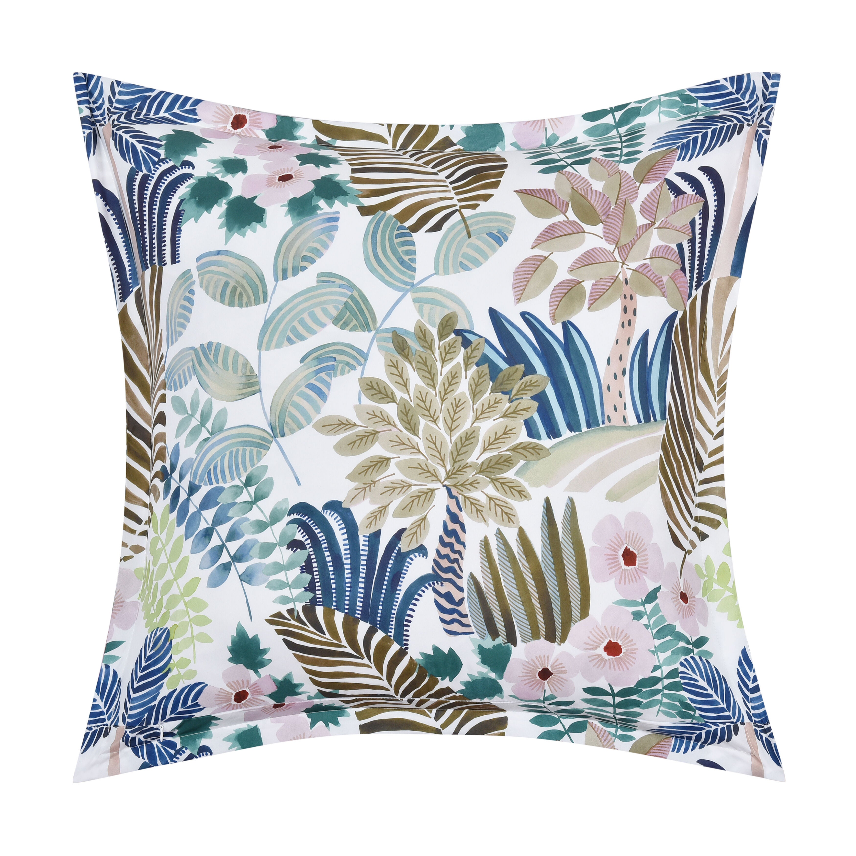 RAINFOREST EURO SHAM, TEAL, on-hover image number 1