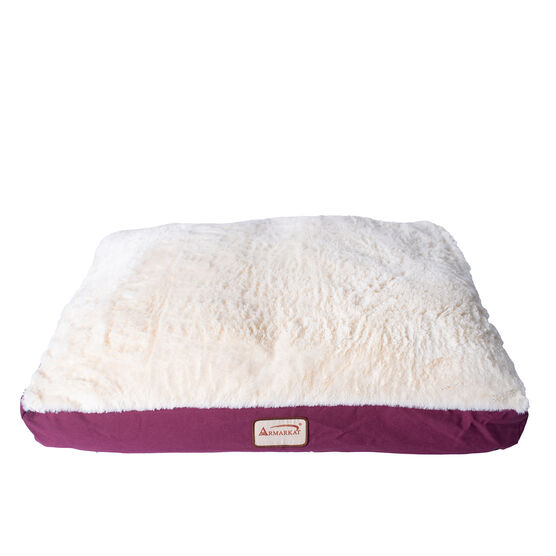 Double Extra Large Pet Dog Bed Mat With Poly Fill Cushion And Removable Cover, IVORY BURGUNDY, hi-res image number null
