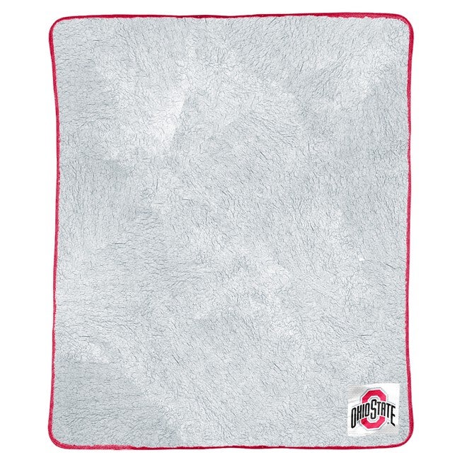 Ohio State Patch Two Tone Sherpa Throw, MULTI, hi-res image number 0