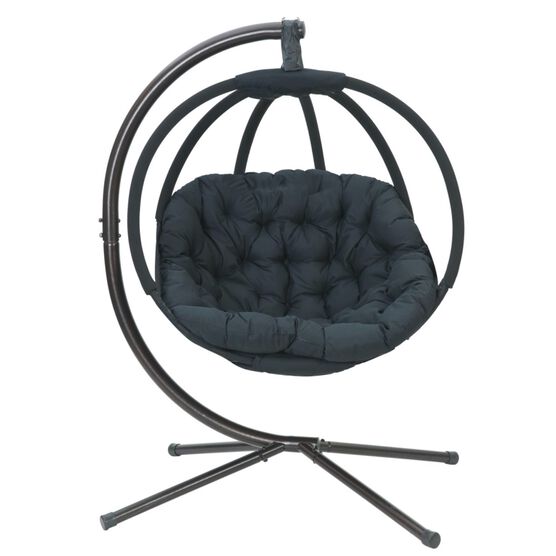 Hanging Ball Chair with Stand in Overland Black, , alternate image number null
