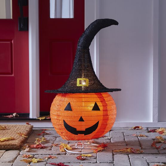 24" Pre-Lit Pop-Up Pumpkin, ORANGE, hi-res image number null