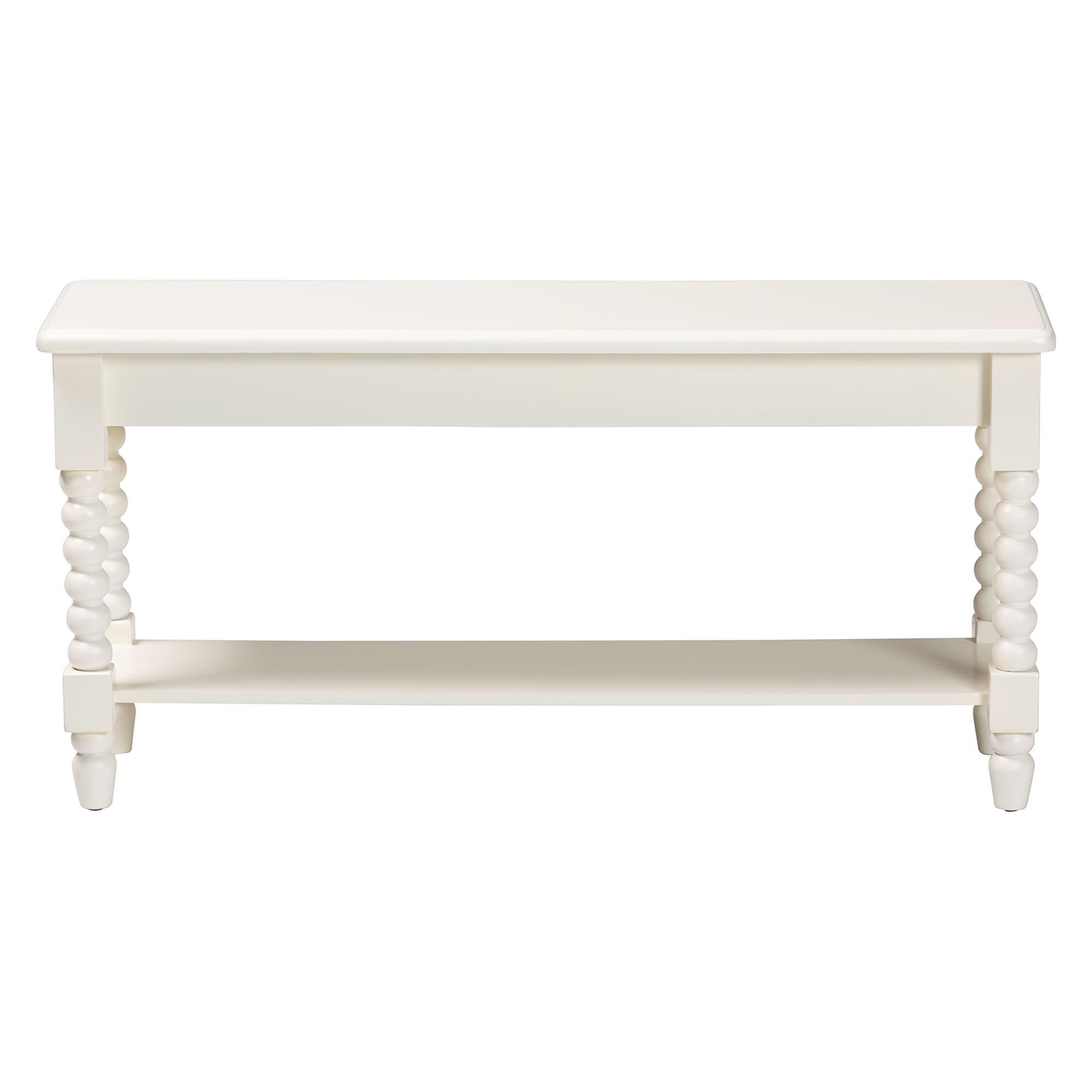 Bayard Accent Bench with Bobbin Legs, WHITE, alternate image number 2