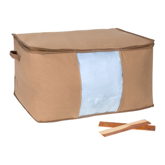 Cedar-Lined Storage Bag, Extra Large, Breathable Canvas - Easy View Top Panel, NATURAL, hi-res image number null