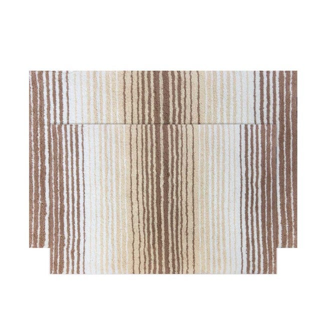 Affordable Gradiation 2 Piece Set Bath Rug Collection, Beige | Brylane Home