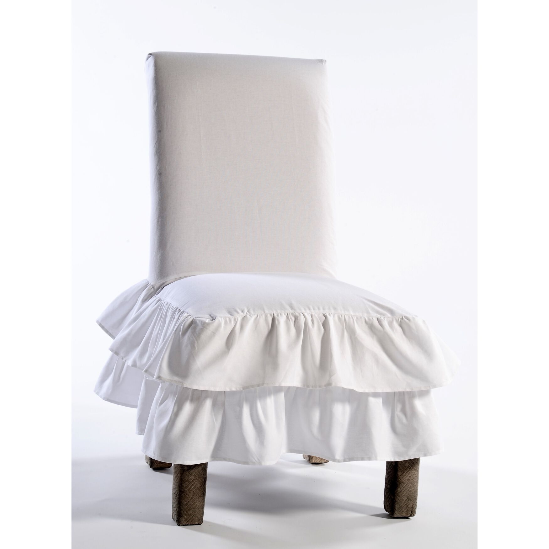 2-Tier Ruffled Dining Chair Slipcover 