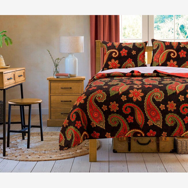 Midnight Paisley Quilt Set , BLACK, hi-res image number 0