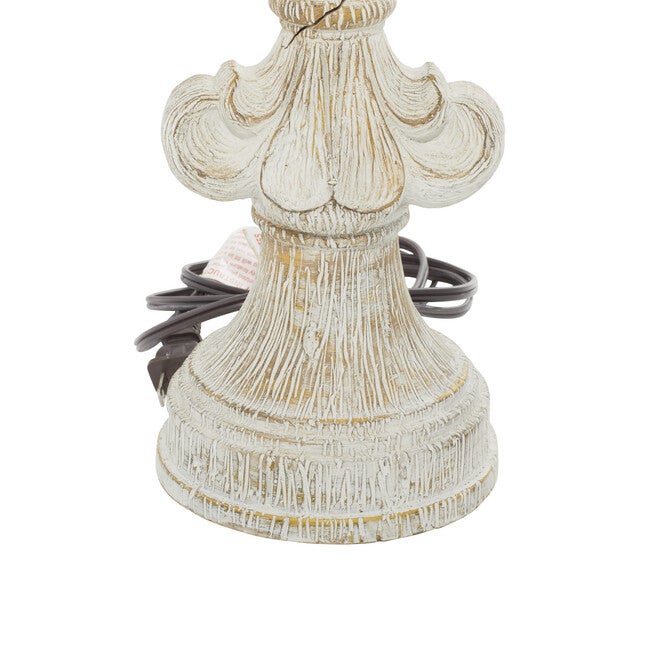 Set Of 2 White Polystone French Country Table Lamp, , alternate image number 2