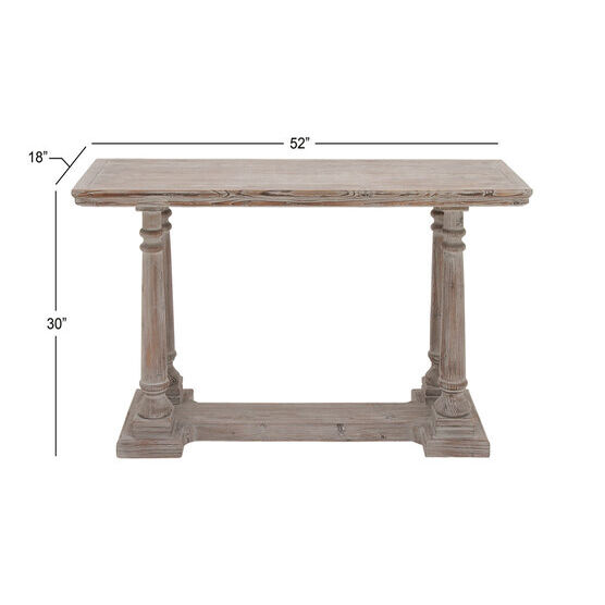 Light Brown Rustic Wood Console Table, 30 x 52, , alternate image number null