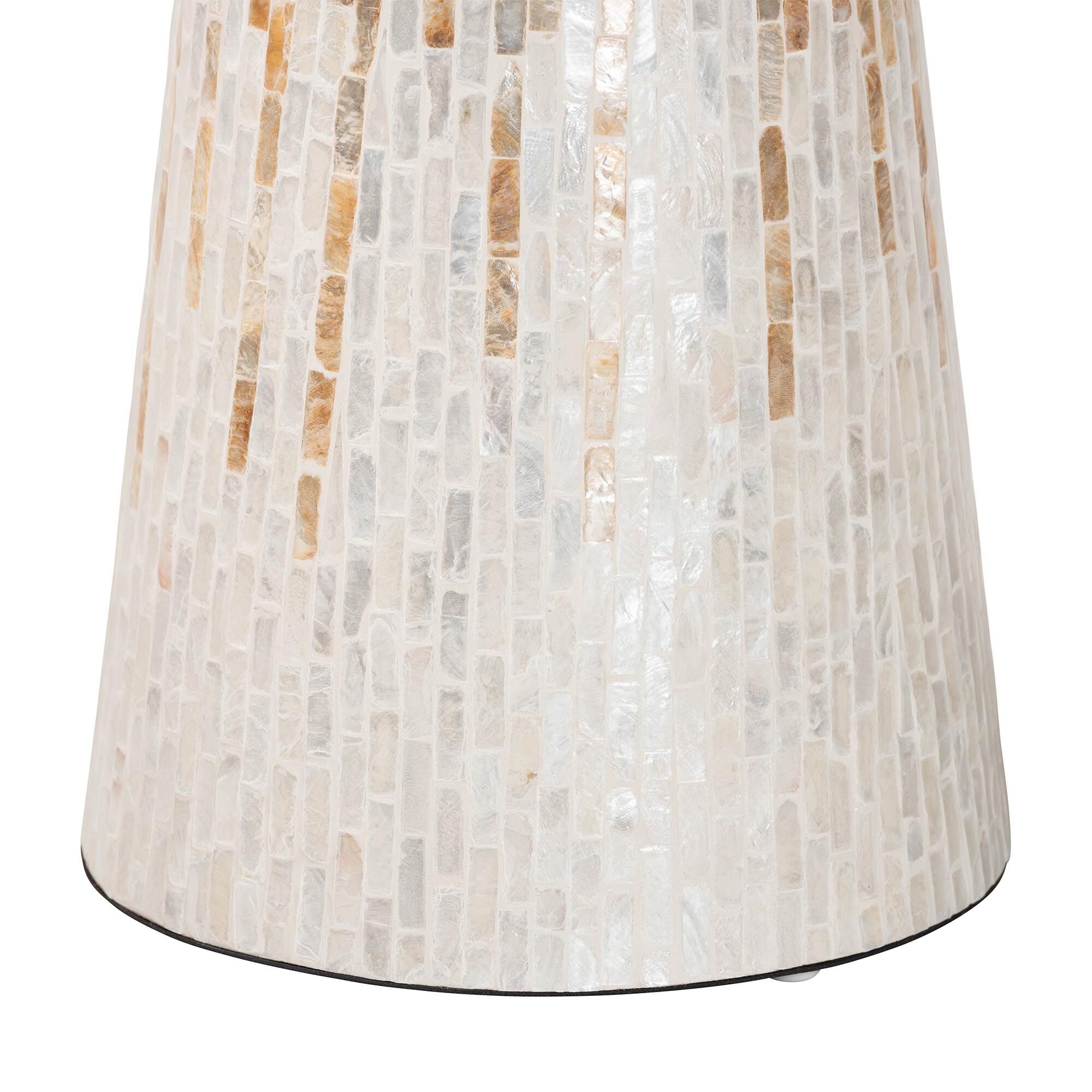 Beile Capiz Shell Pedestal End Table, WHITE, alternate image number 4
