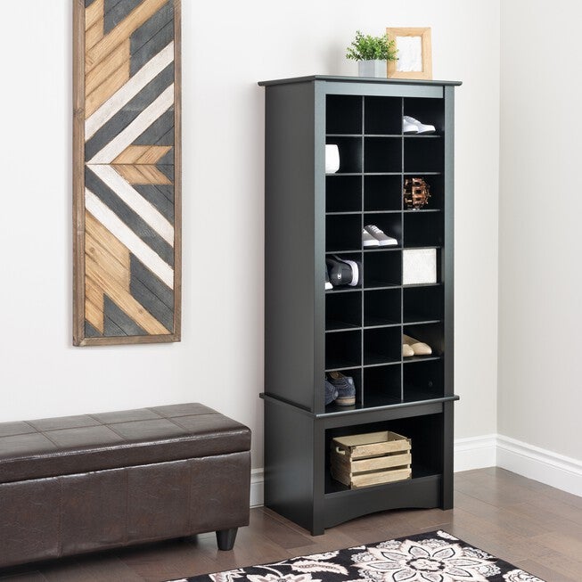 24-Pair Shoe Storage Rack with Bottom Shelf, , alternate image number null