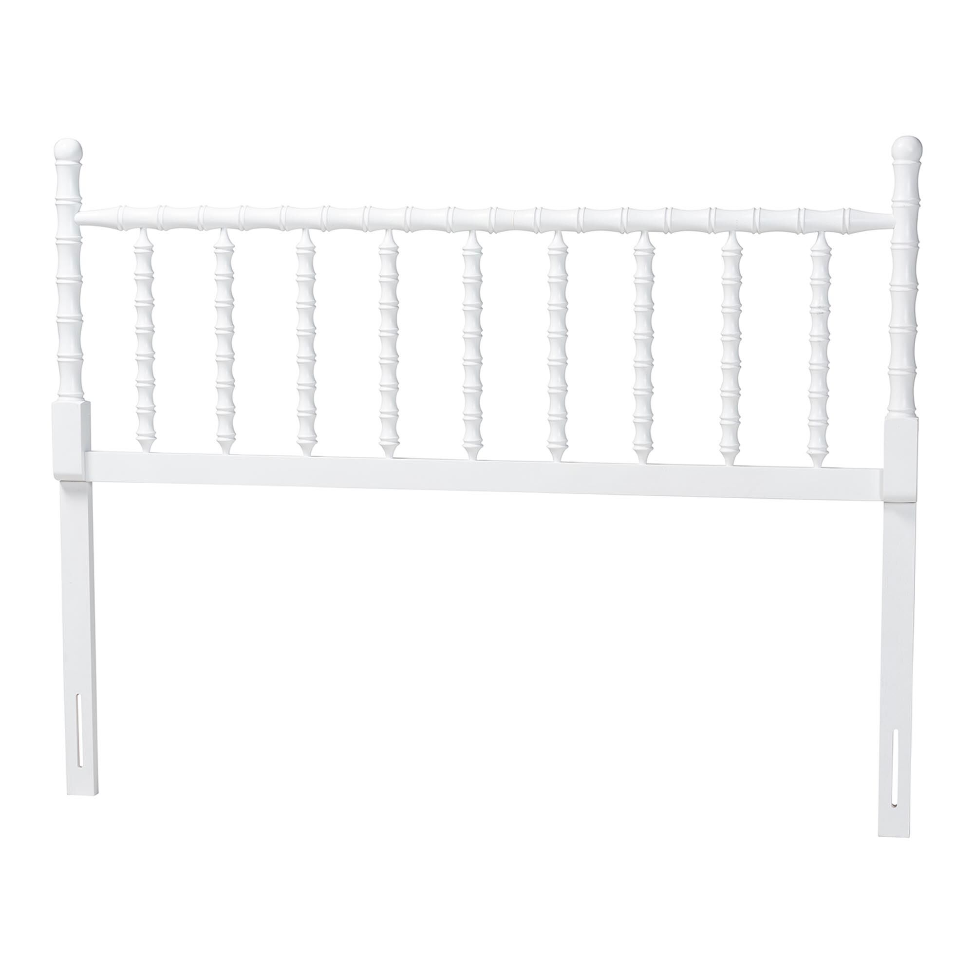 Edaline Bamboo Motif Headboard, WHITE, alternate image number 1
