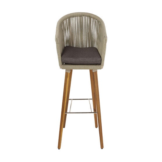 Grey Wood Modern Bar Stool, , alternate image number null
