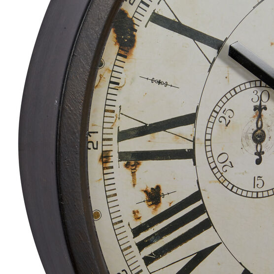 Brown Vintage Metal Wall Clock, , alternate image number null