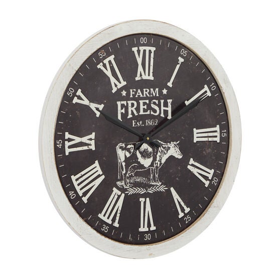 Black Farmhouse Wood Wall Clock, , alternate image number null