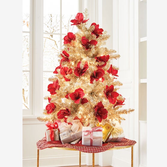4 Champagne Tinsel Tree Decor Brylane Home