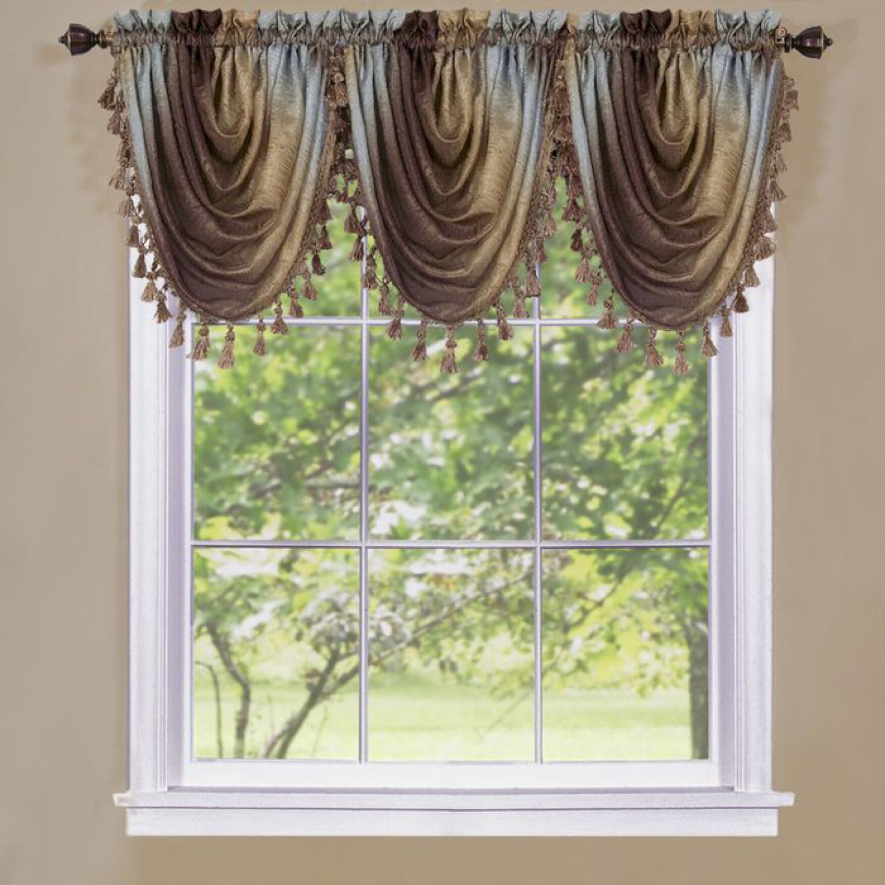 Ombre Waterfall Valance, CHOCOLATE, hi-res image number 0