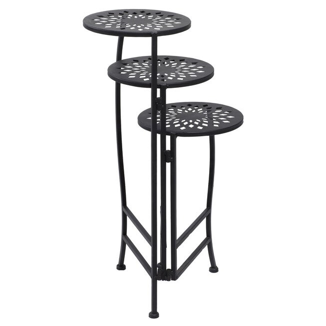 3-Tier Black Metal Traditional Plant Stand, , alternate image number null