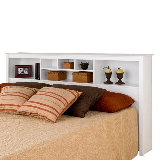 Monterey White King Bookcase Headboard, WHITE, hi-res image number null