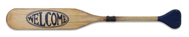 Wooden Oar Welcome Sign 35.5 inchesL, BROWN BLACK, hi-res image number null