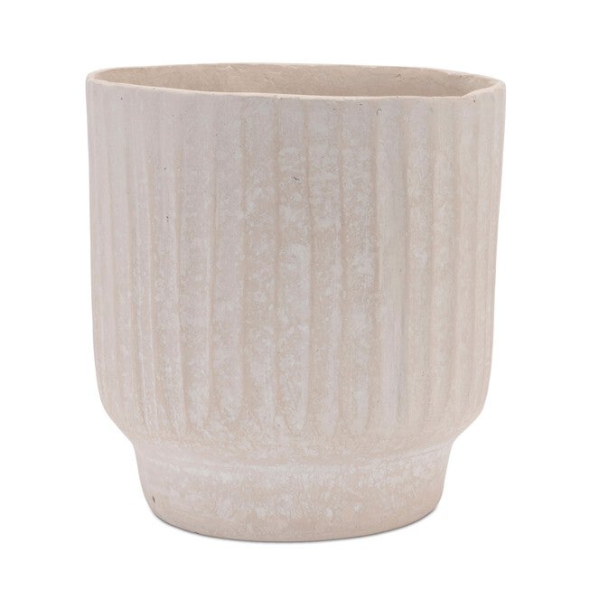 Recycled Paper Chalk Vase 7.5 inchesH, BEIGE, hi-res image number null
