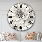 Indigold Grey Peonies I Traditional Wall Clock, , alternate image number null