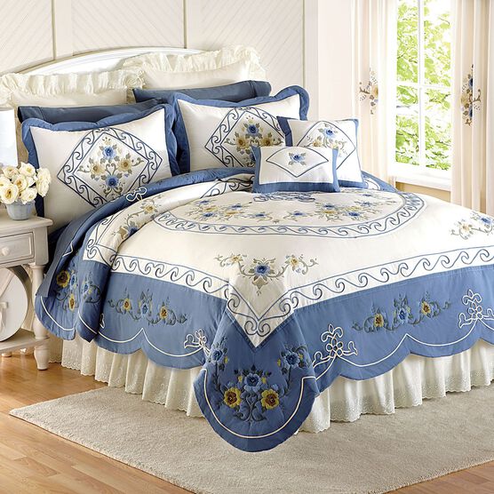 Ava Oversized Embroidered Cotton Quilt, Ava Oversized Embroidered Cotton Quilt,