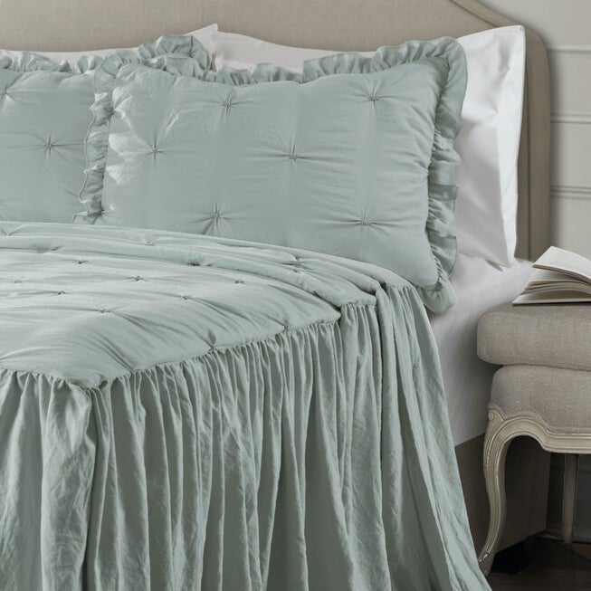 Ravello Pintuck Ruffle Skirt Bedspread 3 Pc Set, , alternate image number 3