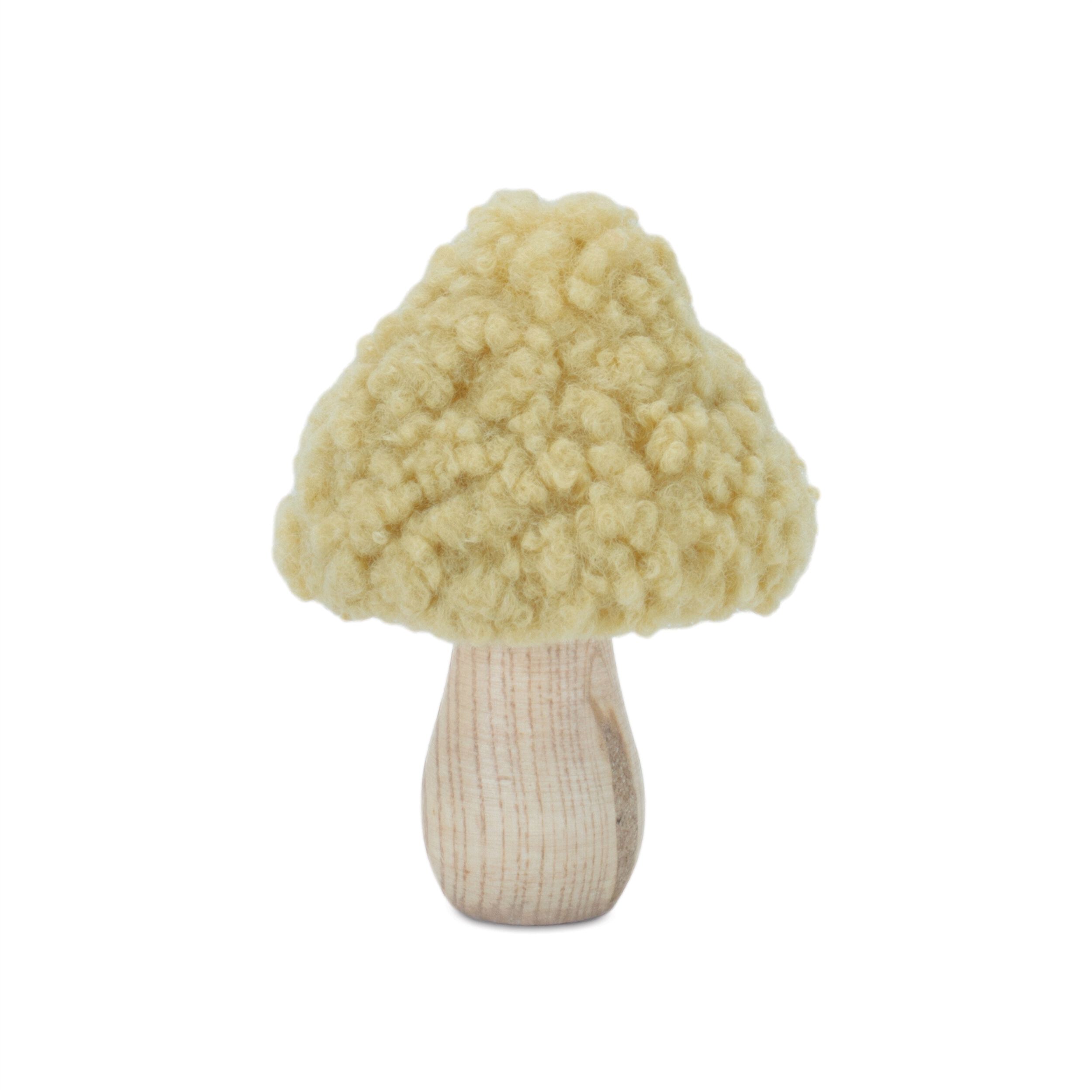 Set of 2 Wood & Fabric Mushroom Figurines, GREEN, alternate image number 2