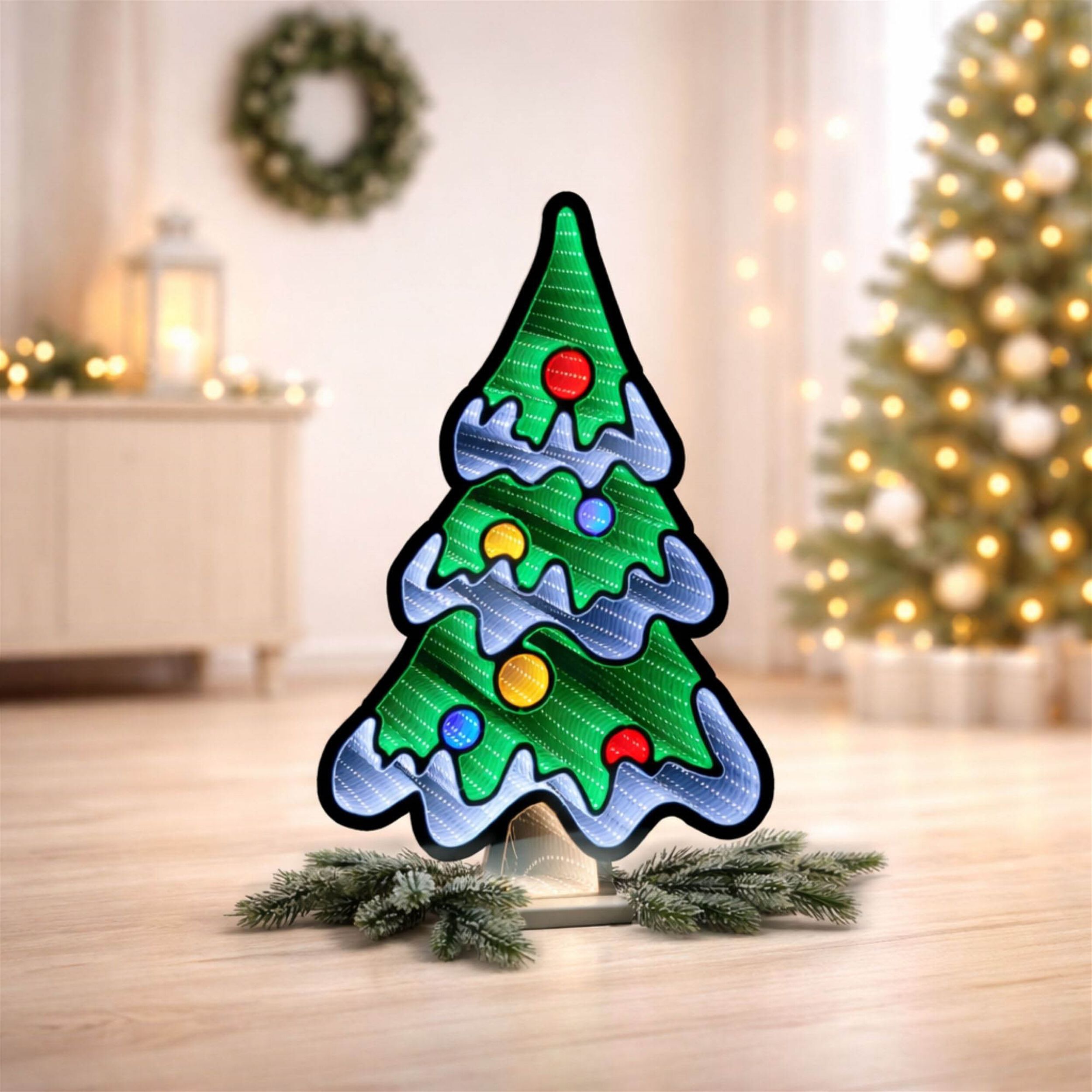 Snowy Christmas Tree Ekkolight 23.5 inchesH, MULTICOLOR, alternate image number 2
