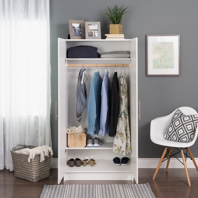 Elite 32 inches Wardrobe Cabinet, White, , alternate image number null