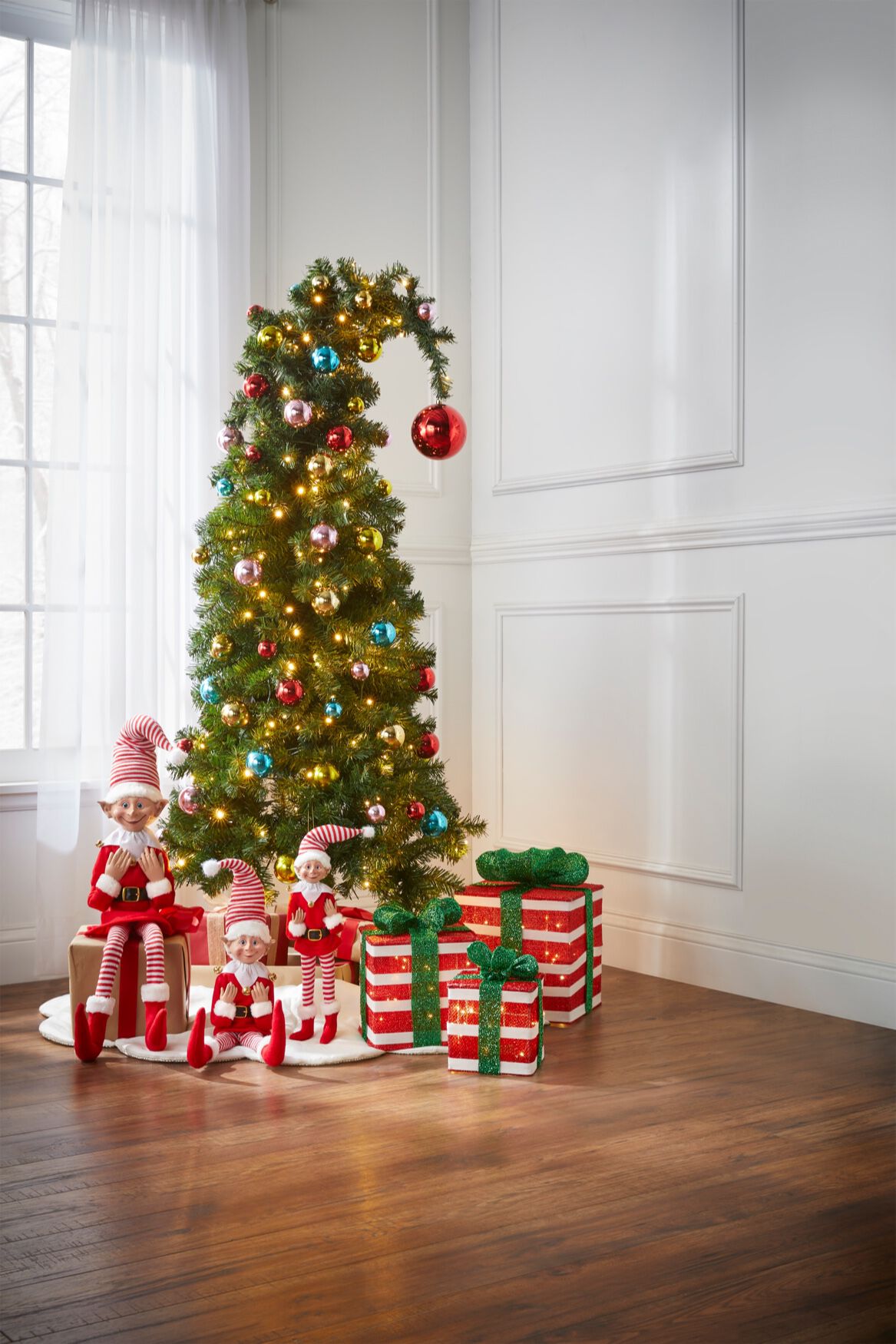 5 H Pre lit Pre Decorated Elf Hat Tree Brylane Home
