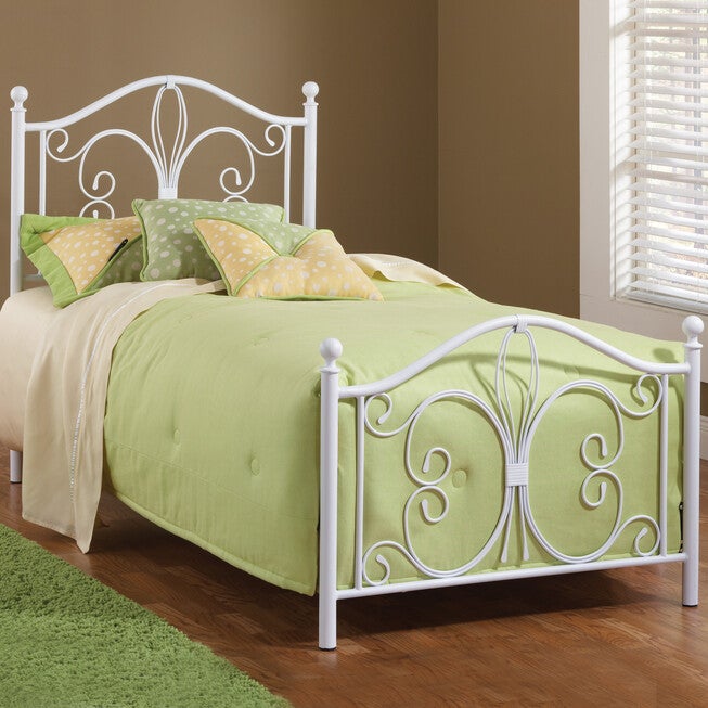 Hillsdale Ruby Twin Bed Set with Rails, WHITE, hi-res image number 0