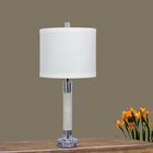 26" White Marble & Crystal Table Lamp, CLEAR WHITE, hi-res image number null